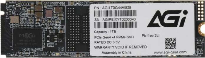 AGI Накопитель SSD M.2 2280 AI828 1TB, 7400/5200MB/s, TBW 750, MTBF 2M