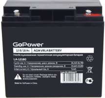 Аккумулятор GoPower LA-12180 00-00016677 свинцово-кислотный 12V 18Ah (1/2)