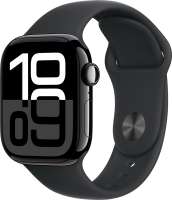 Apple Умные часы Watch Series 10 42mm Aluminum Case Jet Black с чёрным ремешком S/M (без SIM)