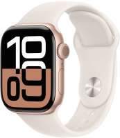 Apple Умные часы Watch Series 10 42mm Aluminum Case Rose Gold с бежевым ремешком S/M (без SIM)