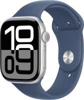 Apple Умные часы Watch Series 10 46mm Silver Aluminium Case с синим ремешком M/L (без SIM)