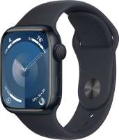 Apple Watch Series 9, 41mm Aluminum Midnight, с чёрным ремешком S/M
