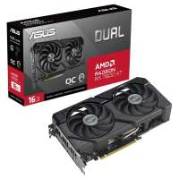 ASUS AMD Radeon RX 7600XT DUAL-RX7600XT-O16G, 16Gb 128 бит, PCI-E, HDMI, 3DP, Retail (DUAL-RX7600XT-O16G)