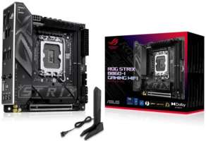 ASUS Материнская плата mini-ITX ROG STRIX B860-I GAMING WIFI (LGA1851, B860, 2*DDR5, 4*SATA, 2*M.2, WiFi, BT, 6*USB 3.2, USB Type-C, PCIe, DP, HDMI)