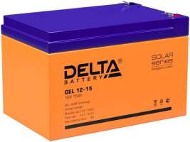 Батарея Delta GEL 12-15 аккумуляторная, 12В, 15Ач, F2