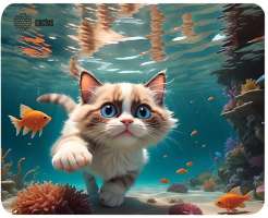 Cactus Коврик для мыши CS-MPC-D15M Fish Cat рисунок 300x250x3мм