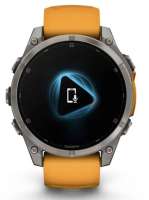 Часы Garmin Fenix 8 AMOLED Sapphire 010-02905-11 51мм, оранжевый ремешок, титановый серый