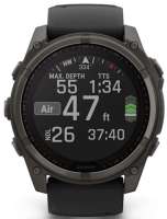 Часы Garmin Fenix 8 Solar Sapphire 010-02907-11 51мм, титановый угольно-серый DLC, черный ремешок