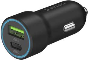 Deppa USB-C + USB A, PD 3.0, QC 3.0, 20W Black