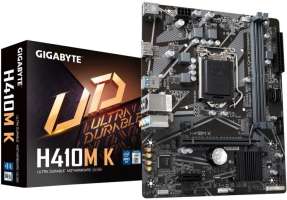 GIGABYTE Материнская плата mATX H410M K 2.0 (LGA1200, Q470E, 2*DDR4 (2933), 2*SATA RAID, M.2, 2*PCIe, HDMI, 2*USB 3.2, 4*USB 2.0) RTL