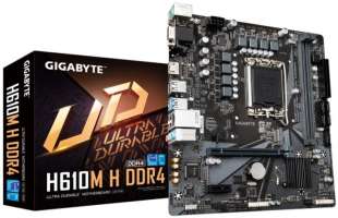 GIGABYTE Материнская плата mATX H610M H (LGA1700, H610, 2*DDR5 (4800), PCIe, 4*SATA, M.2, 4*USB 2.0, 2*USB 3.2, HDMI)