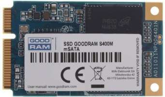 GoodRAM Накопитель SSD mSATA SSDPR-S400M-060 S400M 60GB SATA 6Gb/s TLC (Phison S11) 550/540MB/s RTL