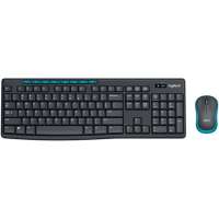 Клавиатура и мышь Wireless Logitech MK275 920-008535 112 клавиш с защитой от воды, черная, мышь черная, оптическая, 1000dpi, 3 кнопки, 2.4GHz, USB-рес