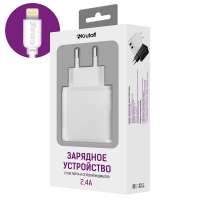 Krutoff CH-07L 2xUSB + дата-кабель Lightning 2.4A  White