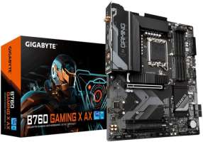 Материнская плата ATX GIGABYTE B760 GAMING X AX (LGA1700, B760, 4*DDR5 (7600), 4*SATA 6G RAID, 2*M.2, 3*PCIE, 2.5Glan, WiFi, BT, HDMI, DP, USB Type-C,