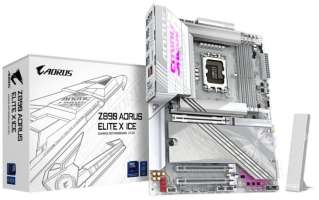 Материнская плата ATX GIGABYTE Z890 AORUS ELITE X ICE (LGA1851, Z890, 4*DDR5 (9500), 4*SATA 6G RAID, 5*M.2, PCI-E, 2.5Glan, WiFi, BT, 6*USB 3.2, 4*USB