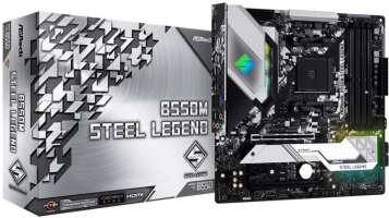 Материнская плата mATX ASRock B550M STEEL LEGEND (AM4, AMD B550, 4*DDR4(4733+), 6*SATA 6G RAID, 2*M.2, 3*PCIE, 7.1CH, 2.5Glan, 9*USB 3.2/USB Type-C, H