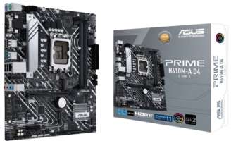 Материнская плата mATX ASUS PRIME H610M-A D4-CSM (LGA1700, H610, 2*DDR4(3200), 4*SATA 6G, 2*M.2, 2*PCIE, 7.1CH, Glan, 2*USB 3.2, 4*USB 2.0, HDMI/D-Sub