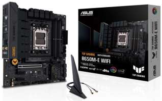 Материнская плата mATX ASUS TUF GAMING B650M-E WIFI 90MB1FV0-M0EAY0 (AM5, AMD B650, 4*DDR5(6400), 4*SATA3, 2*M.2, Audio, Gb LAN, USB 3.2, USB 2.0, 2*D