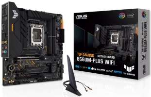 Материнская плата mATX ASUS TUF GAMING B660M-PLUS WIFI LGA1700, B660, 4*DDR5, DP, HDMI, 4*SATA 6Gb/s, RAID, 2*M.2 Audio, Glan, 5*USB 3.2, USB Type C,