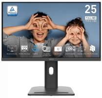 Монитор 24,5" MSI PRO MP253P 9S6-3PC79H-055 1920x1080 LED, 16:9, IPS, 250cd, 1000:1, 100M:1, 4ms, 178/178, DP, HDMI, VGA, audio, 100Hz, Speakers, tilt