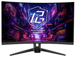Монитор 27" ASRock Phantom Gaming PG27FRS1A 1920x1080 LED, 16:9, VA, 300cd, 4000:1, 1ms, 178/178, DP, 2*HDMI, 280Hz, Speakers, curved R1500, tilt, VE