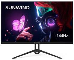 Монитор 27" SUNWIND SUN-M27BA108 black, 2560x1440, IPS, 3ms, 16:9, 3*HDMI, DP, 1000:1, 280cd, 178°/178°