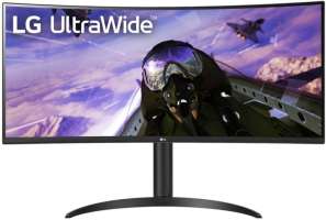 Монитор 34" LG 34WP65C-B 3440x1440, VA, LED, 21:9, 300cd/m², curved, 178˚/178˚, 2*HDMI, DP, HAS, Tilt, черный