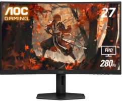 Монитор AOC C27G4ZXU 1920x1080 WLED, 16:9, VA, 300cd, 4000:1, 80M:1, 1ms, 178/178, 2*HDMI, DP, 4*USB, audio, 280Hz, Speakers, curved 1500R, tilt, HAS,