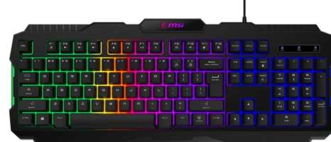 MSI Клавиатура FORGE GK100 S11-04RU252-HH9 Wired, RGB lighting, Anti-ghosting Capability, Black