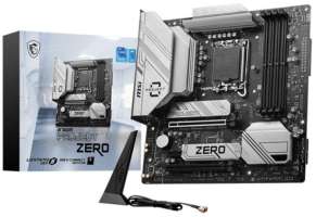 MSI Материнская плата mATX B760M PROJECT ZERO (LGA1700, B760, 4*DDR5(4800), 4*SATA 6G RAID, 2*M.2, 3*PCIe, WiFi, BT, 3*USB 3.1, 4*USB 2.0, USB Type-C,