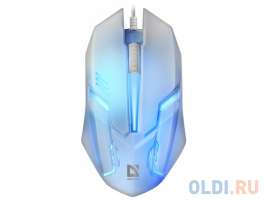Мышь оптическая Сyber MB-560L 7 цветов, 3 кнопки, 1200 dpi, USB, белый DEFENDER