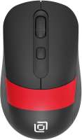 Мышь Wireless Oklick 310MW черная/красная оптическая (3200dpi) USB для ноутбука (4but) (1869093)