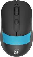 Мышь Wireless Oklick 310MW черная/синяя оптическая (3200dpi) USB для ноутбука (4but) (1869090)
