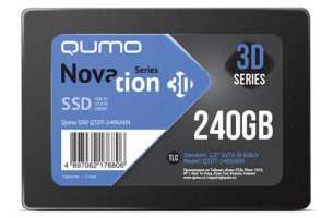 Накопитель SSD 2.5'' Qumo Q3DT-240GAEN Novation 240GB SATA3.0 3D TLC 560/540MB/s IOPS 76K/85K MTBF 1.5