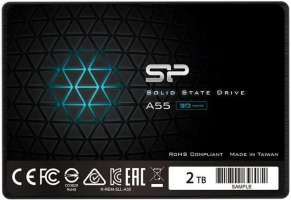 Накопитель SSD 2.5'' Silicon Power SP002TBSS3A55S25 2TB A55, SATA III [R/W - 500/450 MB/s] TLC