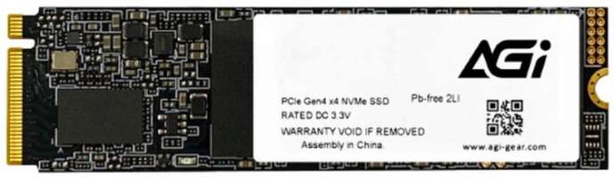 Накопитель SSD M.2 2280 AGI AGI512G44AI818 AI818 512GB PCIe Gen 4 x 4 3D TLC 5000/4500MB/s MTBF 2M