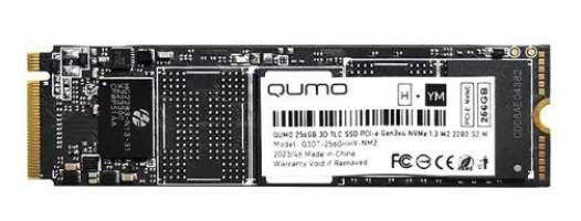 Накопитель SSD M.2 2280 Qumo Q3DT-256GHHY-NM2 Novation 256GB 3D TLC 3100/1290MB/s IOPS 100K/350K MTBF 1.8