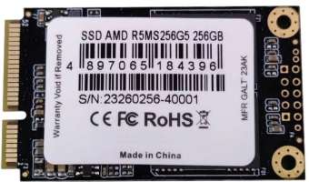 Накопитель SSD mSATA AMD R5MS256G5 Radeon R5 256GB SATA 6Gb/s 3D TLC 543/467MB/s IOPS 80K/72K