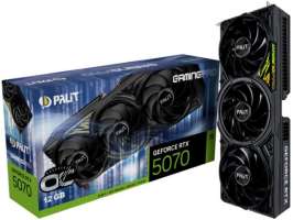 Palit PCI-E GeForce RTX 5070 GAMINGPRO OC (NE75070T19K9-GB2050A) 12GB 2572/28000MHz HDMI 3*DP