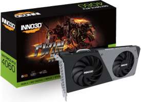 PCI-E Inno3D GeForce RTX 4060 TWIN X2 (N40602-08D6-173051N) 8GB GDDR6 128bit 5nm 1830/17000MHz HDMI/3*DP