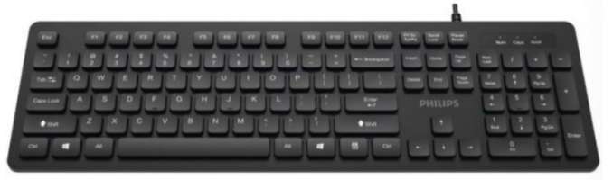 Philips Клавиатура SPK6264 USB 2.0 104 клав, русская заводская раскладка, чёрный