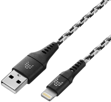 Rocket Contact USB-A - Lightning 1м оплётка нейлон Черно-белый