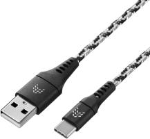 Rocket Contact USB-A - USB-C 1м оплётка нейлон Черно-белый