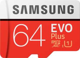 Samsung EVO Plus 64Gb Class10 UHS-I Red/White (MB-MC64HA/RU)