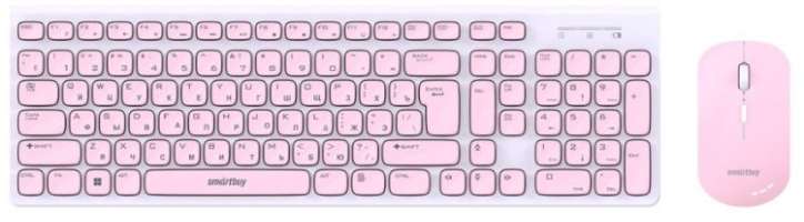 SmartBuy Клавиатура и мышь Wireless SBC-250288AG-WP мультимедийный ONE бело-розовый (1/20)