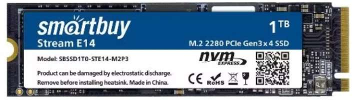 SmartBuy Накопитель SSD M.2 2280 Stream E14 SBSSD1T0-STE14-M2P3 1TB, 3200/2200MB/s, 512 TBW
