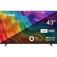 Телевизор LED Digma DM-LED43SBB33 43" Яндекс.ТВ Frameless Metal черный FULL HD 60Hz DVB-T DVB-T2 DVB-C DVB-S DVB-S2 USB WiFi Smart TV