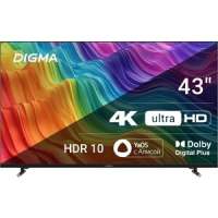 Телевизор LED Digma DM-LED43UBB33 43" Яндекс.ТВ Frameless Metal черный 4K Ultra HD 60Hz DVB-T DVB-T2 DVB-C DVB-S DVB-S2 USB WiFi Smart TV