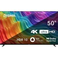 Телевизор LED Digma DM-LED50UBB33 50" Яндекс.ТВ Frameless Metal черный 4K Ultra HD 60Hz DVB-T DVB-T2 DVB-C DVB-S DVB-S2 USB WiFi Smart TV